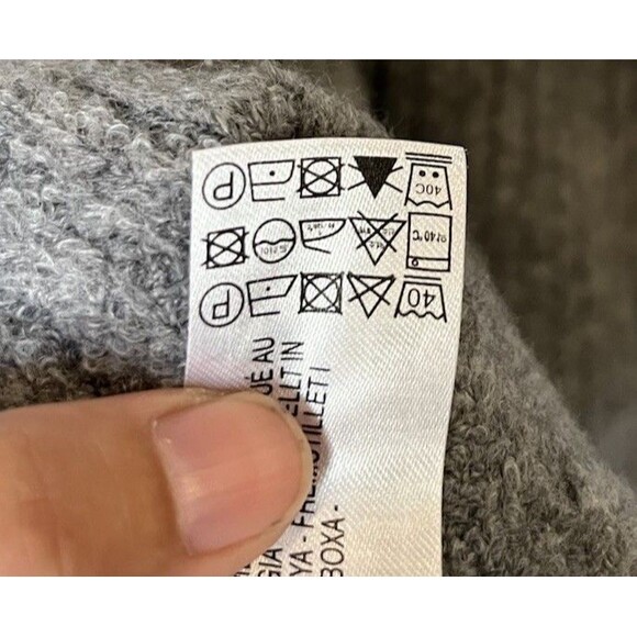 Zara Gray Square Neck Puff Sleeve Ribbed Knit Sweater Size Small - Picture 8 of 10